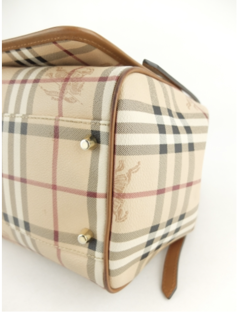 PB6006 Burberry Small Haymarket Tote (Brown)